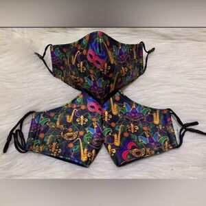 2 Packs Colorful Mardi Gras Face Masks